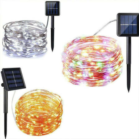 10m 100led Solar LED Light String Outdoor Waterproof Wire Holiday Christmas Decoration multi-colour_2