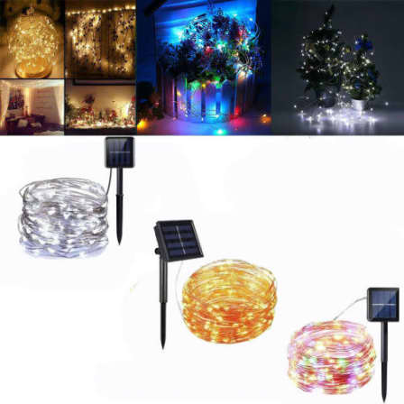 10m 100led Solar LED Light String Outdoor Waterproof Wire Holiday Christmas Decoration multi-colour_0