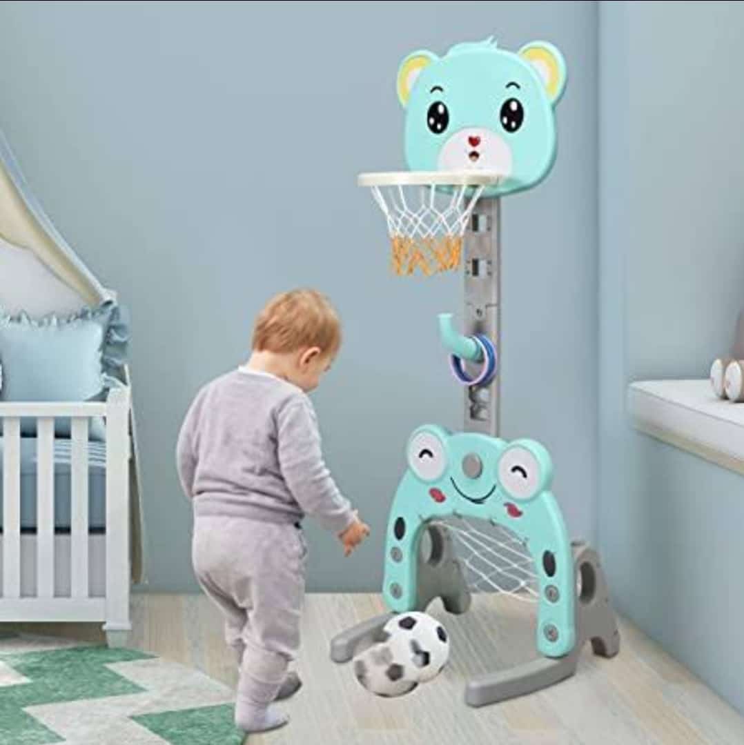 Adjustable Kids 3-in-1 Basketball Hoop Stand_0