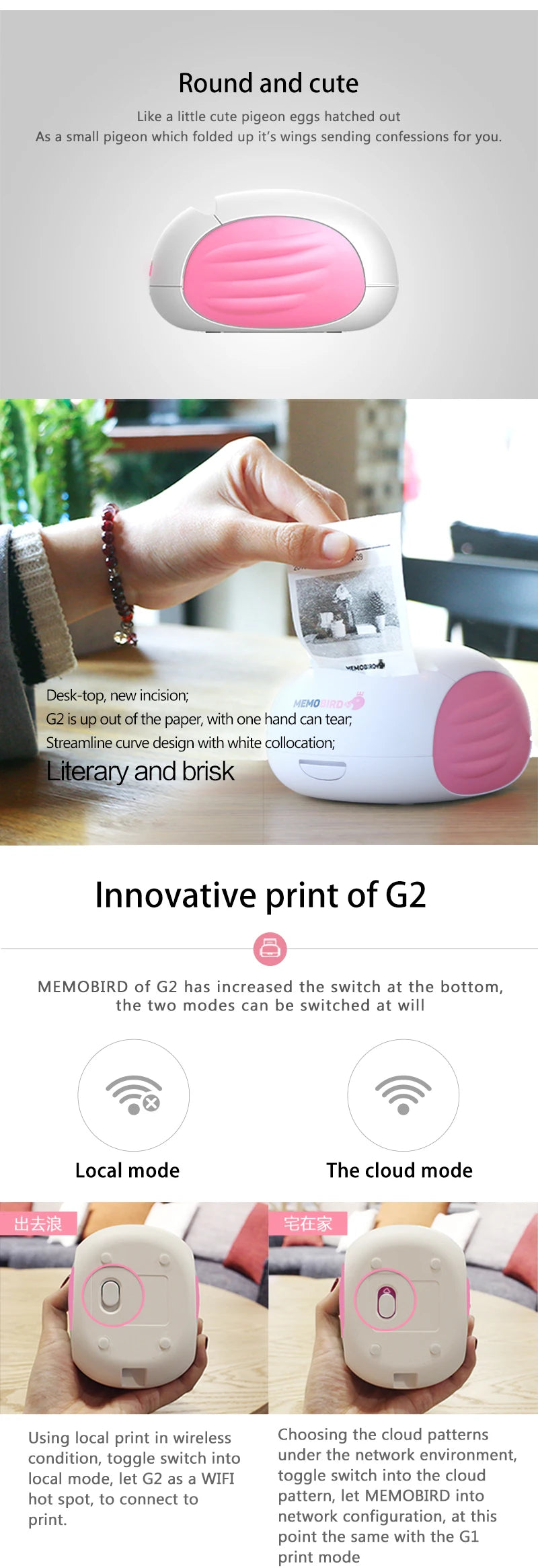 MEMOBIRD G2 Mini Printers Phone WIFI - Photo Thermal Printers_5