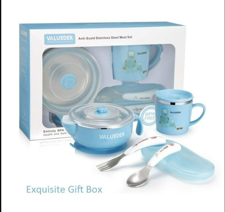 Little Sprouts™ Stainless Steel Baby Feeding Gift Set - Pink/Blue