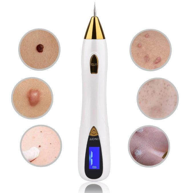 Skin Care Laser Mole, Tattoo Freckle, Wart Corns Dark Spot Removal Pen LCD - Gold_2