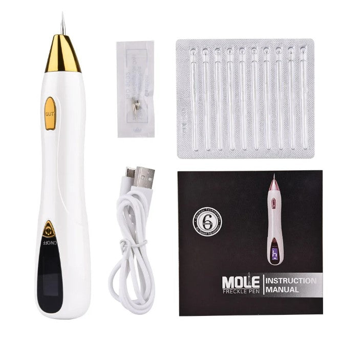 Skin Care Laser Mole, Tattoo Freckle, Wart Corns Dark Spot Removal Pen LCD - Gold_5