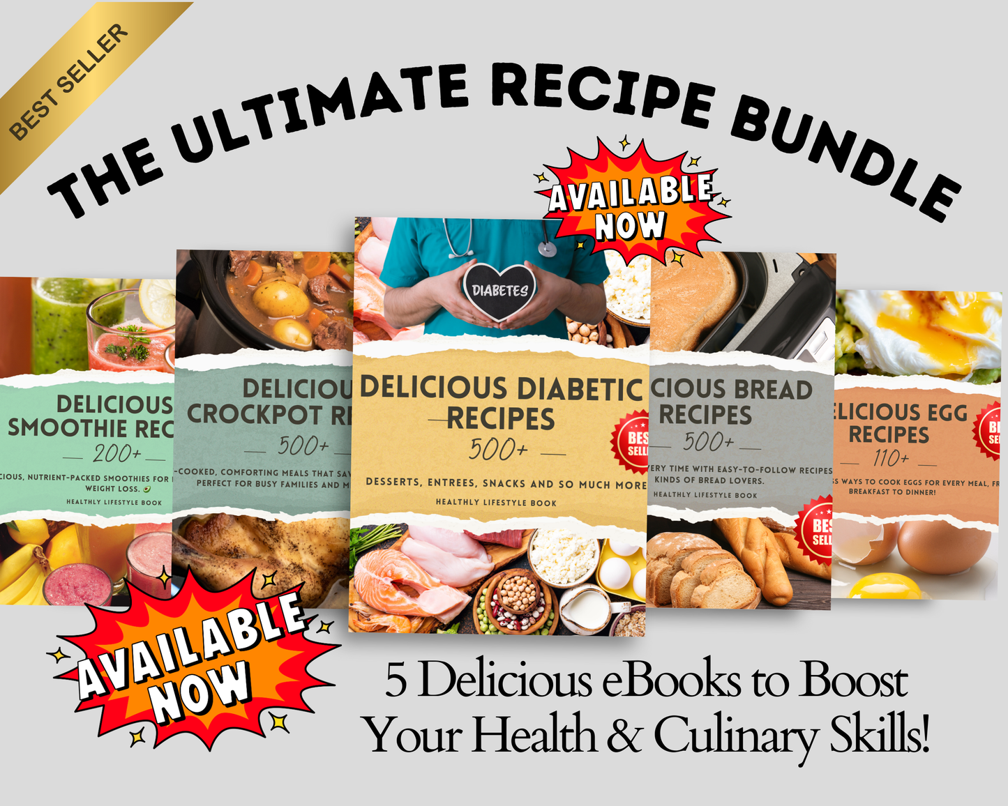 500 Diabetic-Friendly Recipes eBook | Low-Carb, Low-Sugar, Delicious Meals for Healthy Living