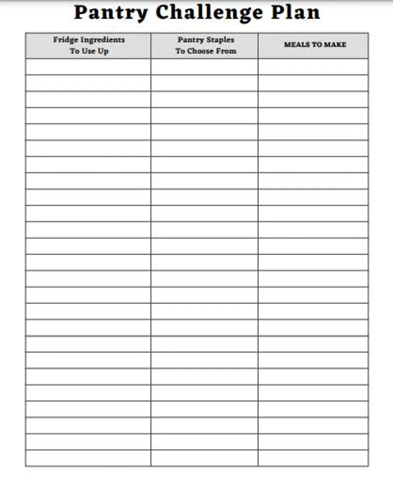 Ultimate Meal & Pantry Planner Bundle, Freezer Inventory, Pantry Challenge, Weekly Health Tracker and More, Printable PDF