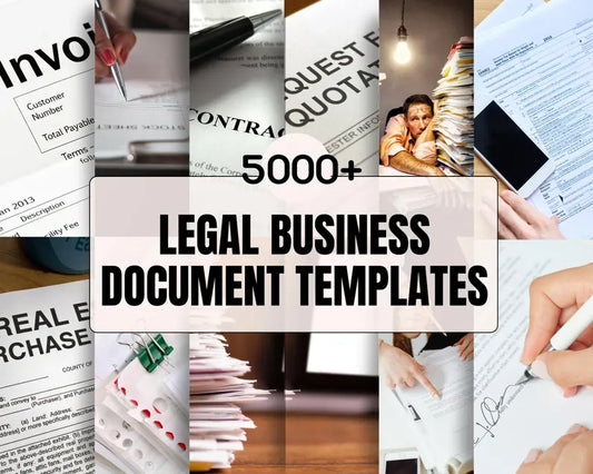 1000+ Business Legal Document Templates - Comprehensive Collection for Technology, Real Estate, Finance, Marketing, Healthcare & More!