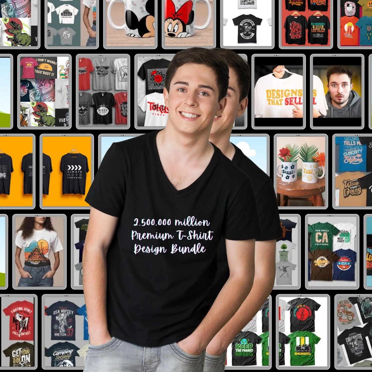 2.5 Million T-Shirt Designs | MRR, PLR, and Resell Rights Included - Instant Access + BONUS Canva Guide